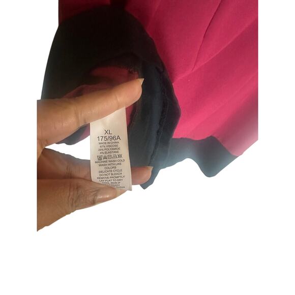 Kate Spade Women's XL Red Fit & Flare Dress Bell Sleeve Color Block Hem Elegant - Picture 11 of 13